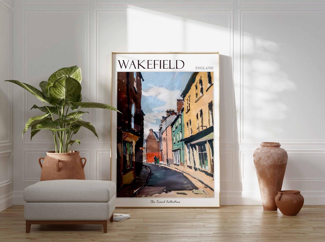 Wakefield Poster England Travel Print British Decor United Kingdom Travel Poster City Print Wakefield Gift Wakefield Travel Poster - Image 2