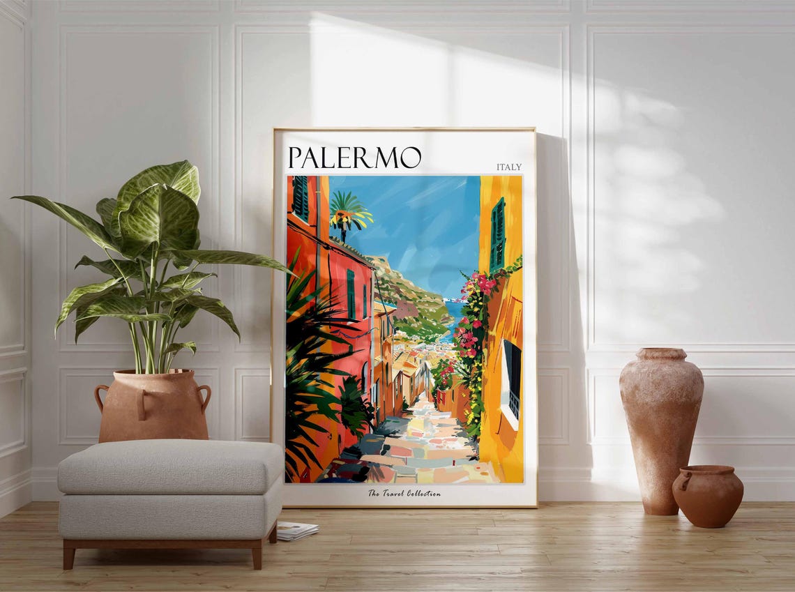 Palermo Poster Italian Travel Print Palermo Travel Art Palermo Wall Art Italian Travel Palermo Home Decor Palermo Travel Gift - Image 2