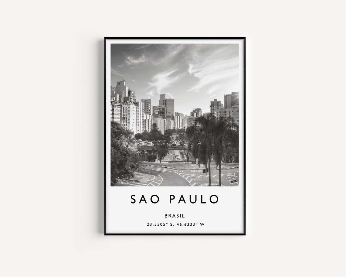 Sao Paulo Poster Sao Paulo Print Brasil Travel Poster Travel Art Travel Decor Black And White Photographic Art - Image 2