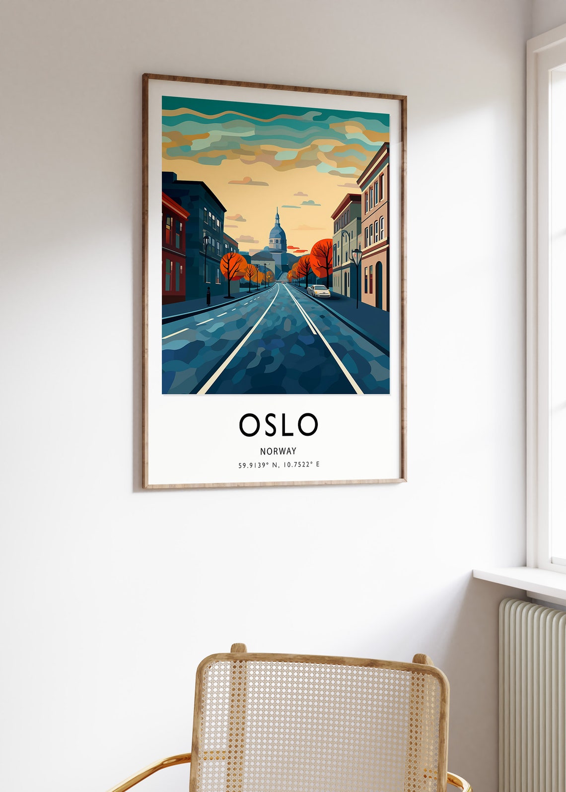 Oslo Travel Print Norway Travel Poster Nordic Travel Wall Art Colourful Travel Art Vintage Travel Travel Gift - Image 3