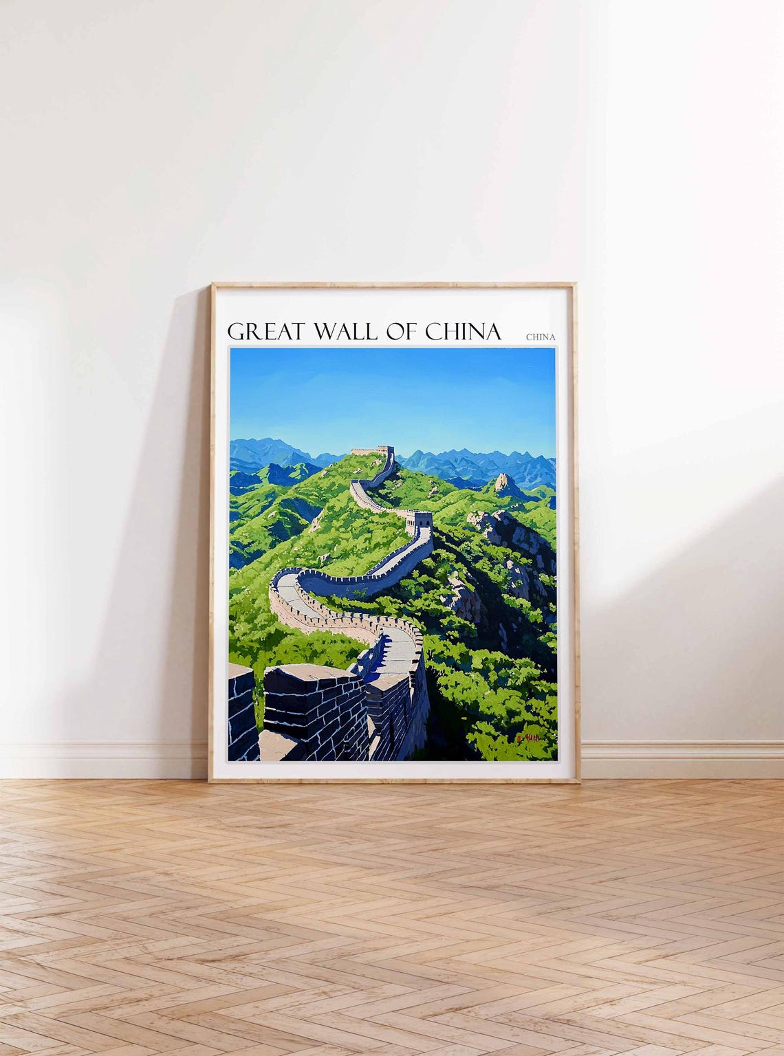 Great Wall Of China Poster Great Wall Of China Travel Print Chinese Decor Asia Travel Poster Asian Wall Art Botanical Decor China Gift - Image 3