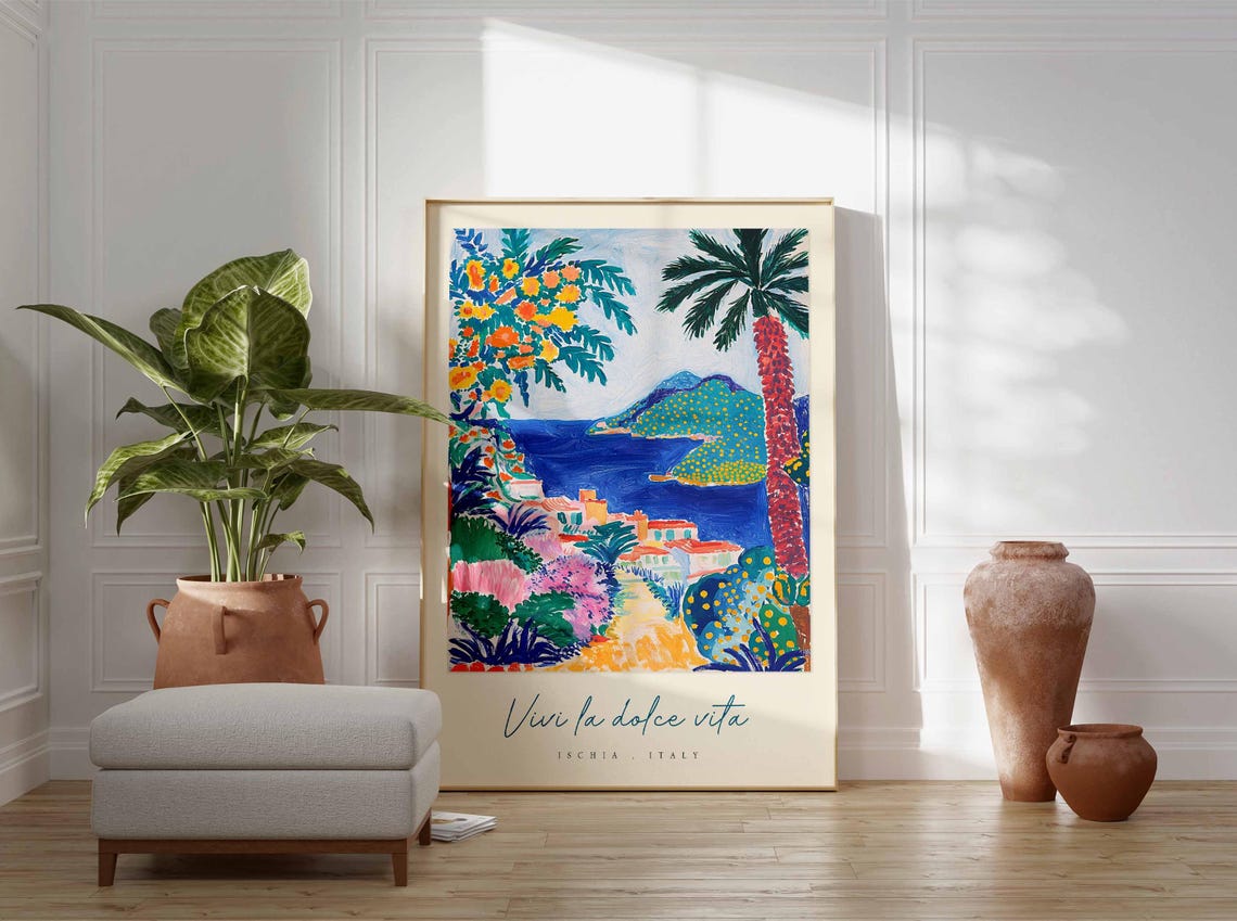 Ischia Poster Italian Travel Print Ischia Travel Art Ischia Wall Art Italy Art Italy Travel Decor Italian Travel Gift - Image 3
