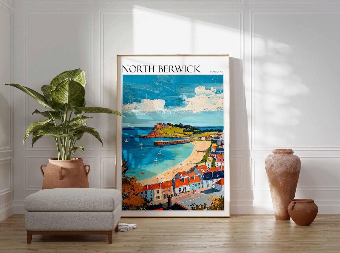 North Berwick Coastal Travel Poster, Scottish Decor - Image 4