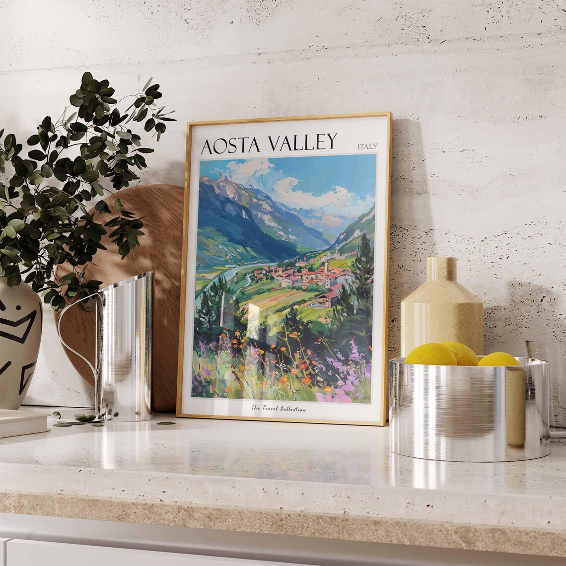 Aosta Valley Poster Aosta Valley Travel Print Italy Wall Art Italian Travel Print Italian Decor Aosta Valley Gift Italian Gift - Image 2