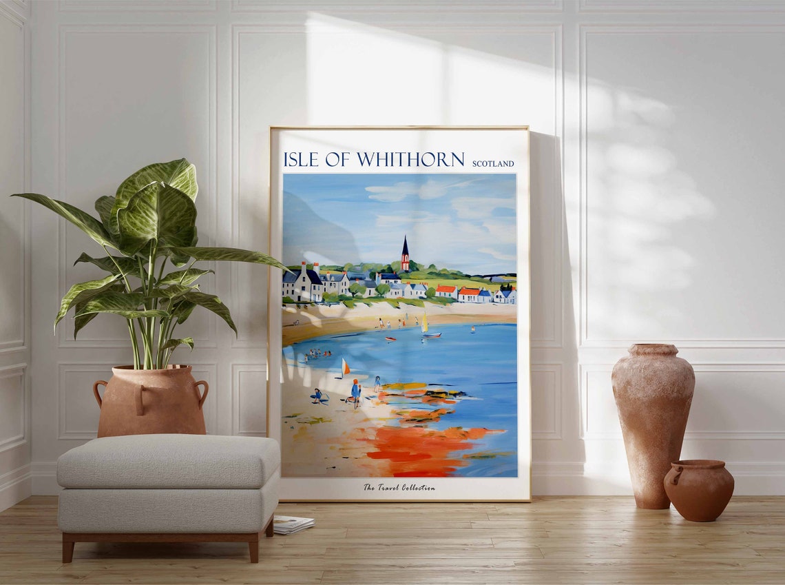 Isle Of Whithorn Poster Isle Of Whithorn Travel Print Scotland Travel Poster Scottish Decor Tropical Decor Isle Of Whithorn Gift - Image 3
