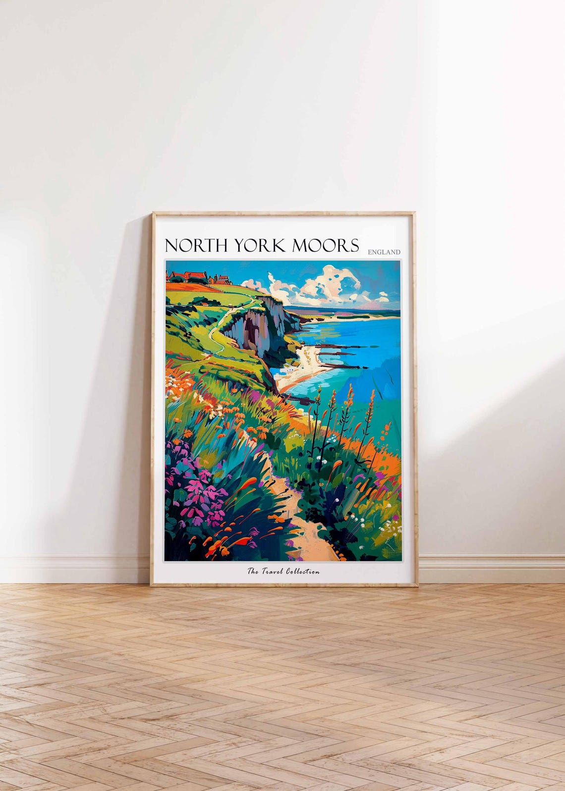 North York Moors Wildflower Coastal Path Cliffs and Beach Poster - Image 2