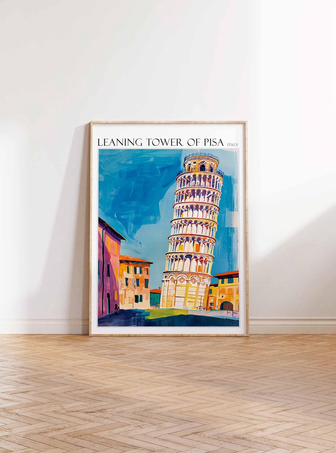 Leaning Tower Of Pisa Poster Leaning Tower Of Pisa Travel Print Italian Travel Poster Tropical Decor Travel Gift Coastal Decor - Image 3