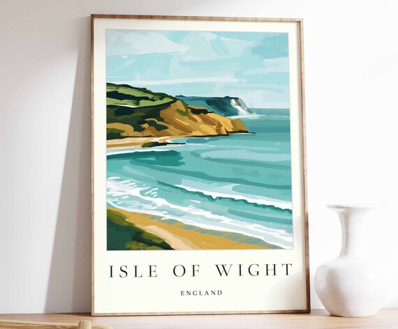 Isle Of Wight Poster Isle Of Wight Travel Print England Wall Art British Decor Tropical Decor Sea Print Isle Of Wight Gift