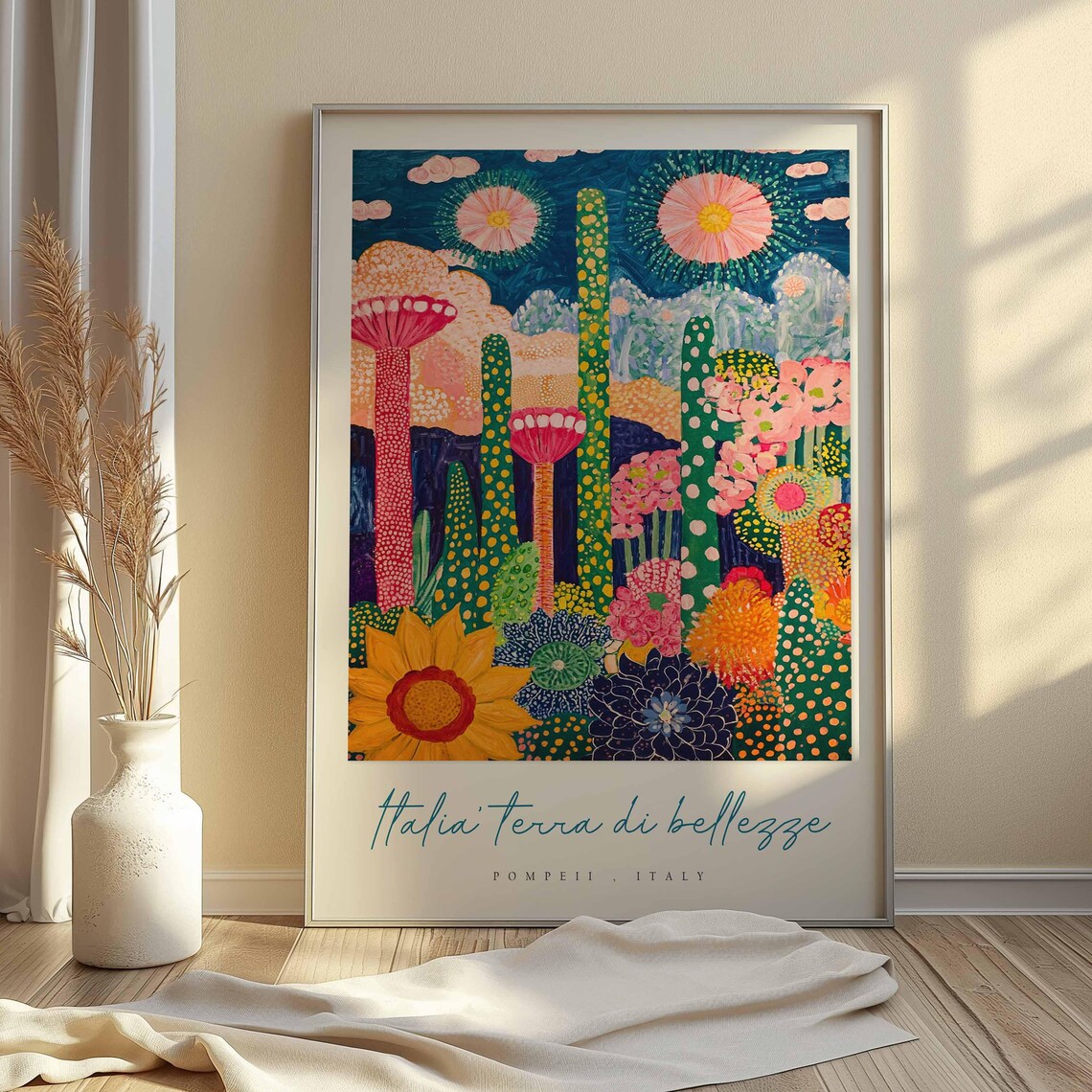 Pompeii Italy Surreal Dotted Garden Art Italia Bellezze Poster - Image 2