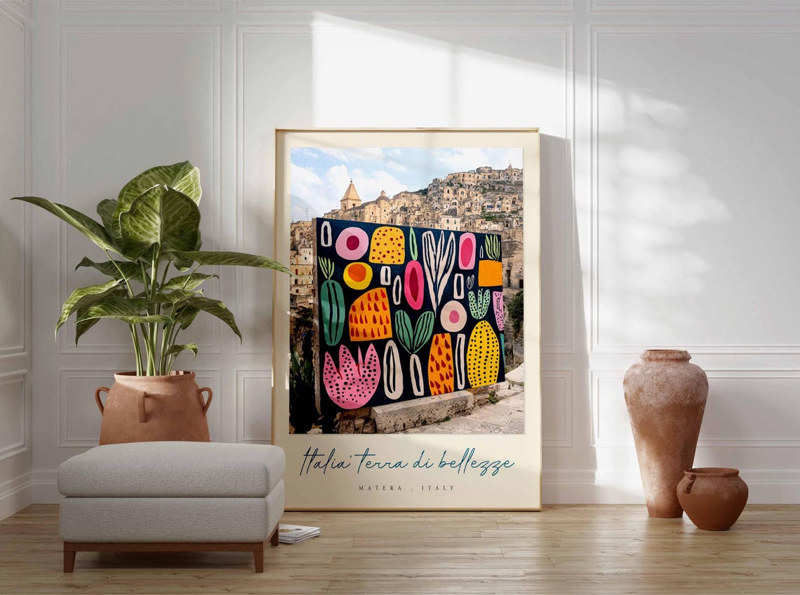 Matera Poster Italian Travel Print Matera Travel Art Matera Wall Art Italy Art Italy Travel Decor Italian Travel Gift - Image 3