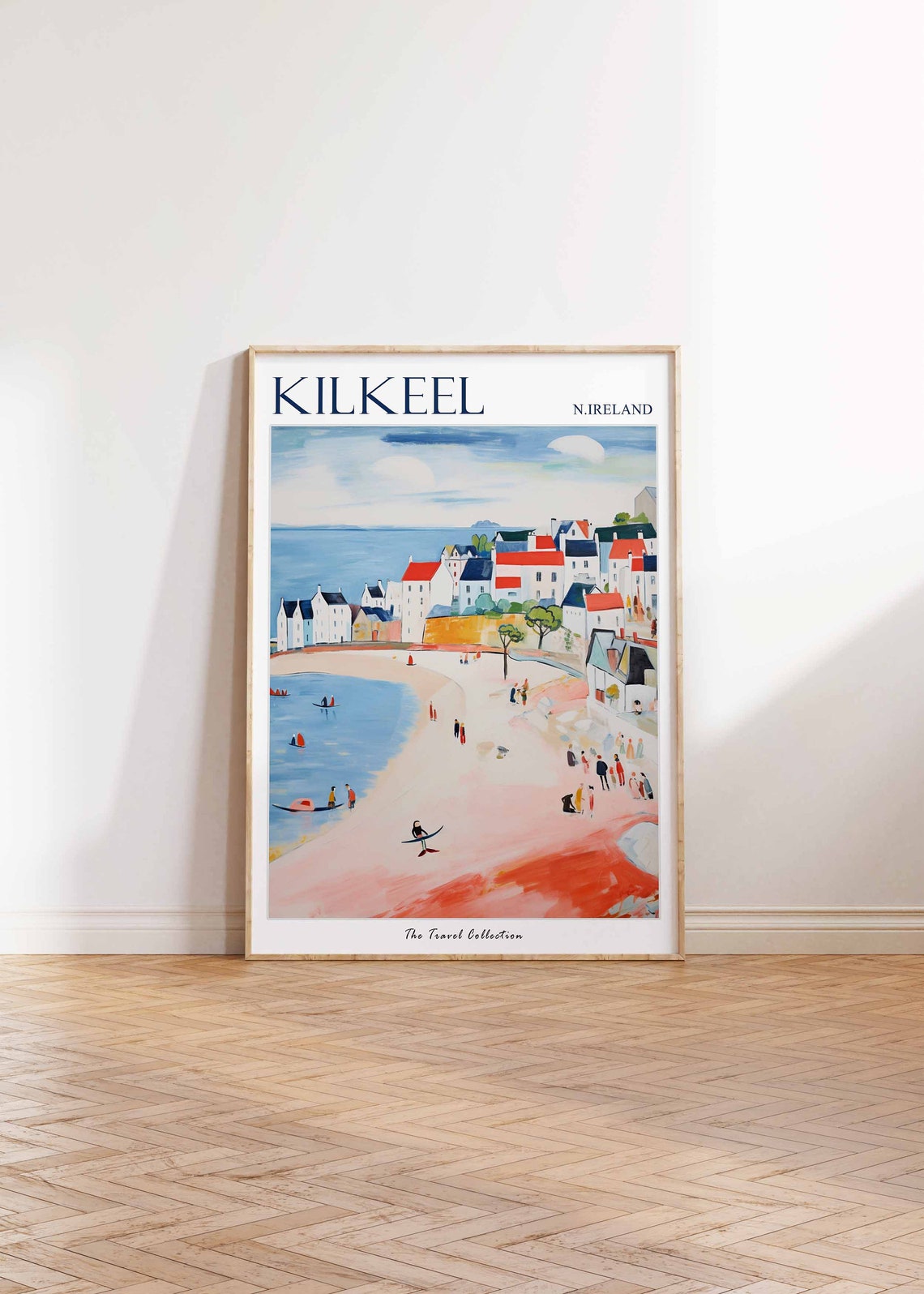 Kilkeel Northern Ireland Pink Beach Sailboats Coastal Travel Poster - Image 2