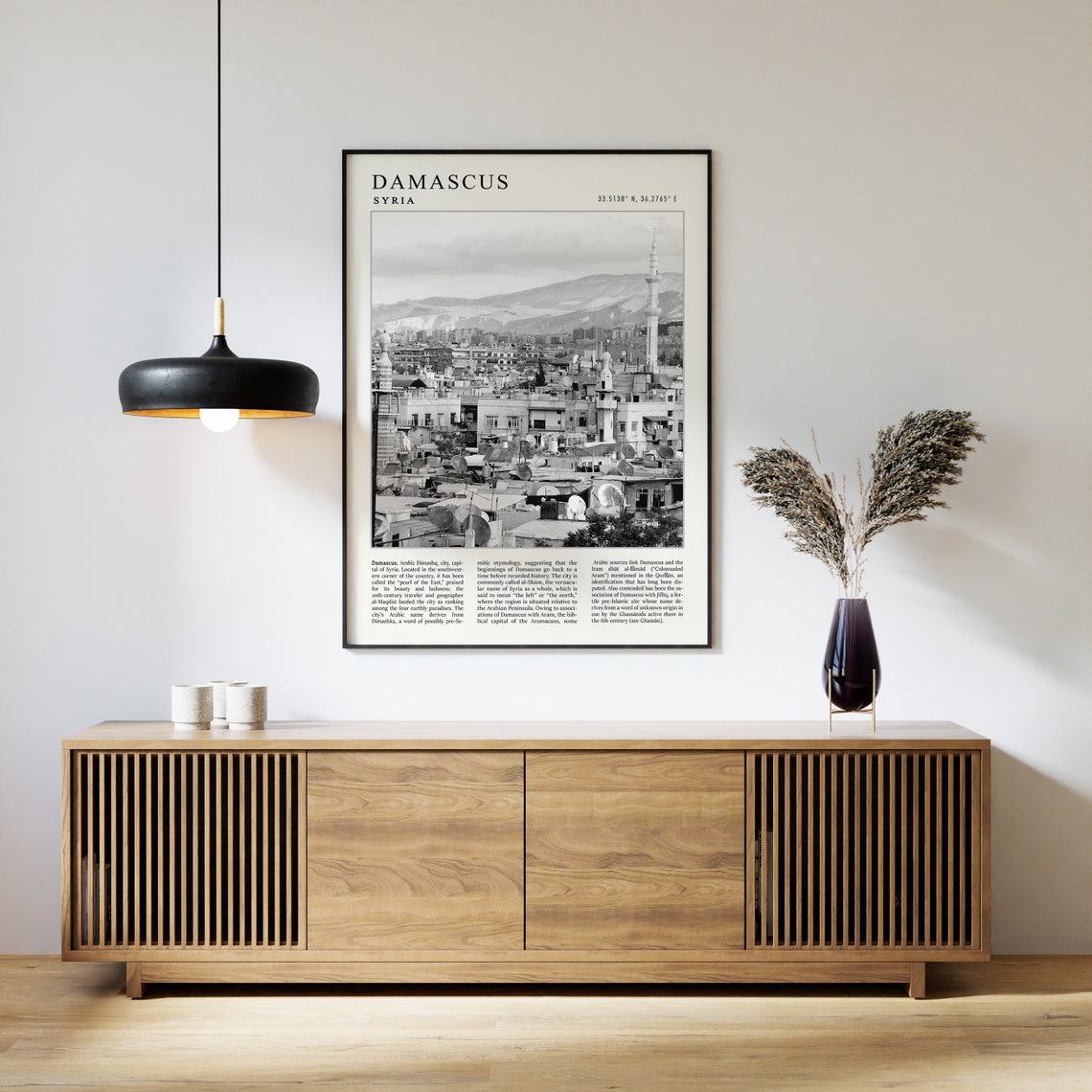 Damascus Travel Poster Damascus Travel Print Syria Travel Poster Vintage Travel Art Black And White Travel Print Gift A1a2a3a4 - Image 3