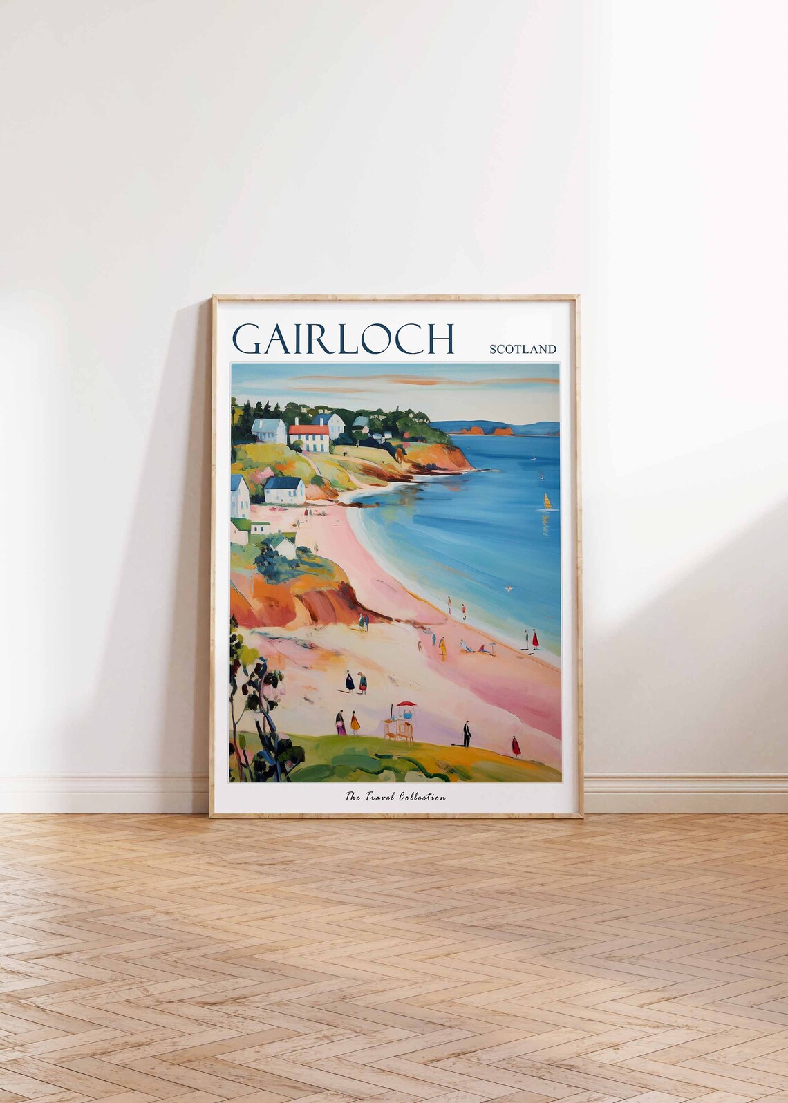 Gairloch Scotland Cliffside Beach Scene Vintage Travel Poster - Image 2