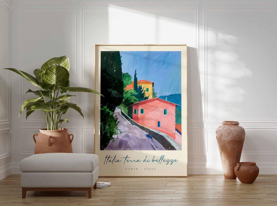 Turin Poster Italian Travel Print Turin Travel Art Turin Wall Art Italy Art Italy Travel Decor Italian Travel Gift - Image 3
