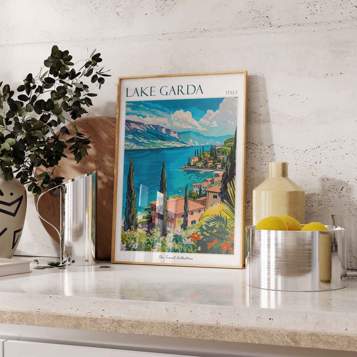 Lake Garda Poster Lake Garda Travel Print Italy Wall Art Italian Travel Print Italian Decor Italian Gift Lake Garda Wall Art - Image 2