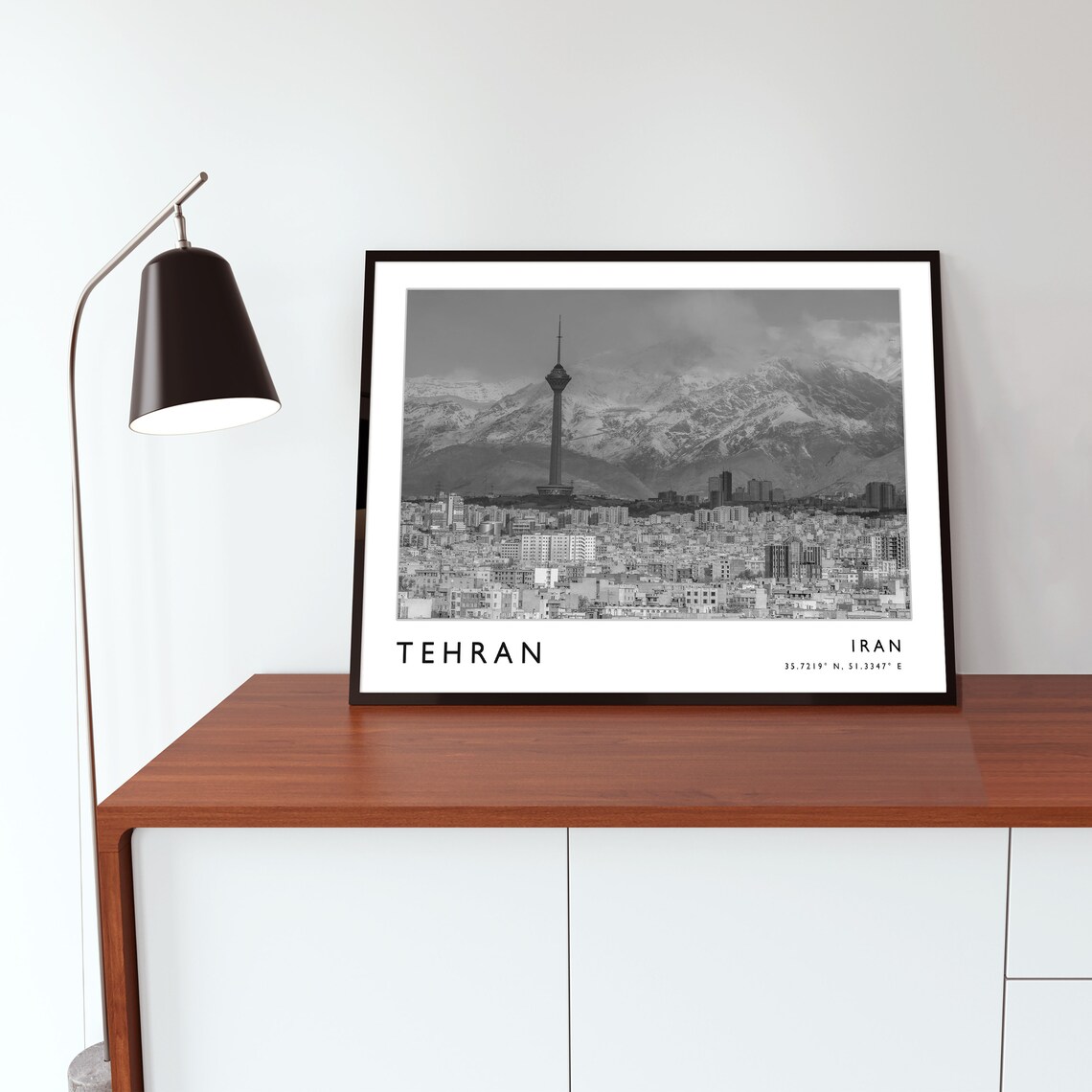 Tehran Travel Poster, Black and White Travel Art - Image 3