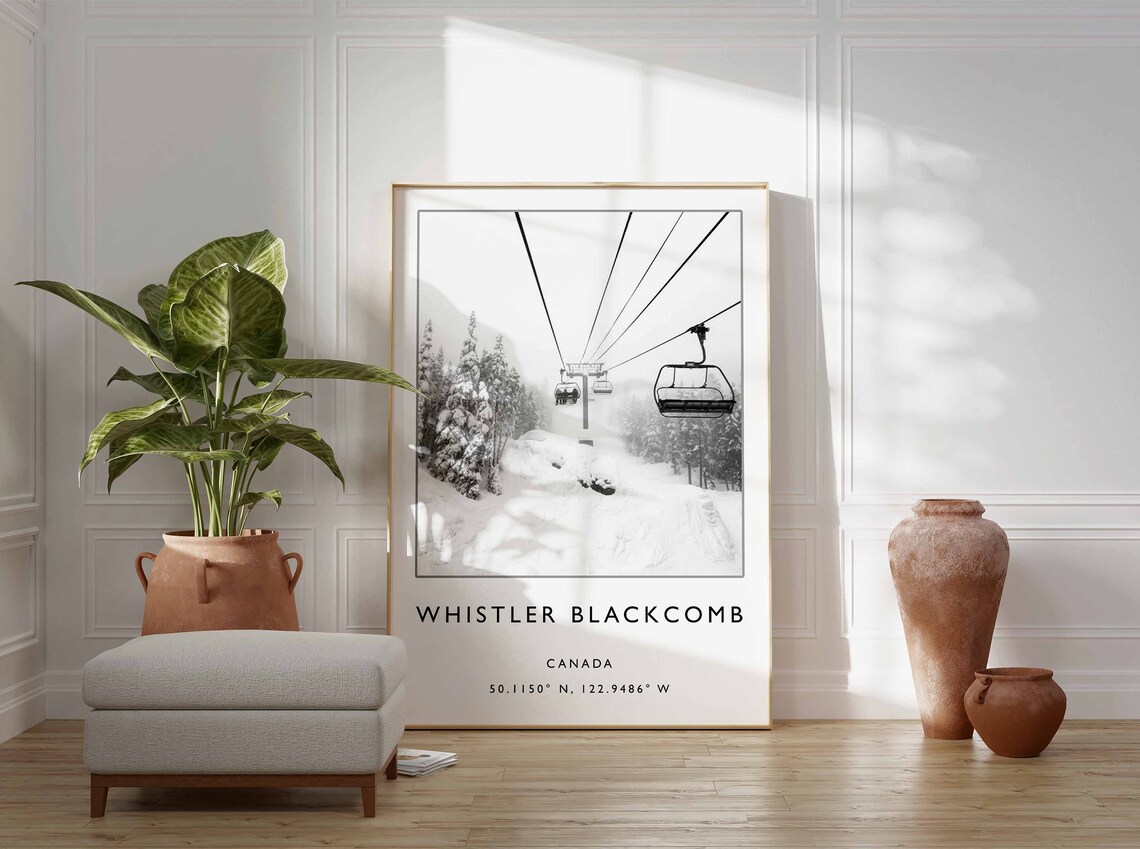 Whistler Blackcomb Ski Print, Vintage Travel Poster - Image 2