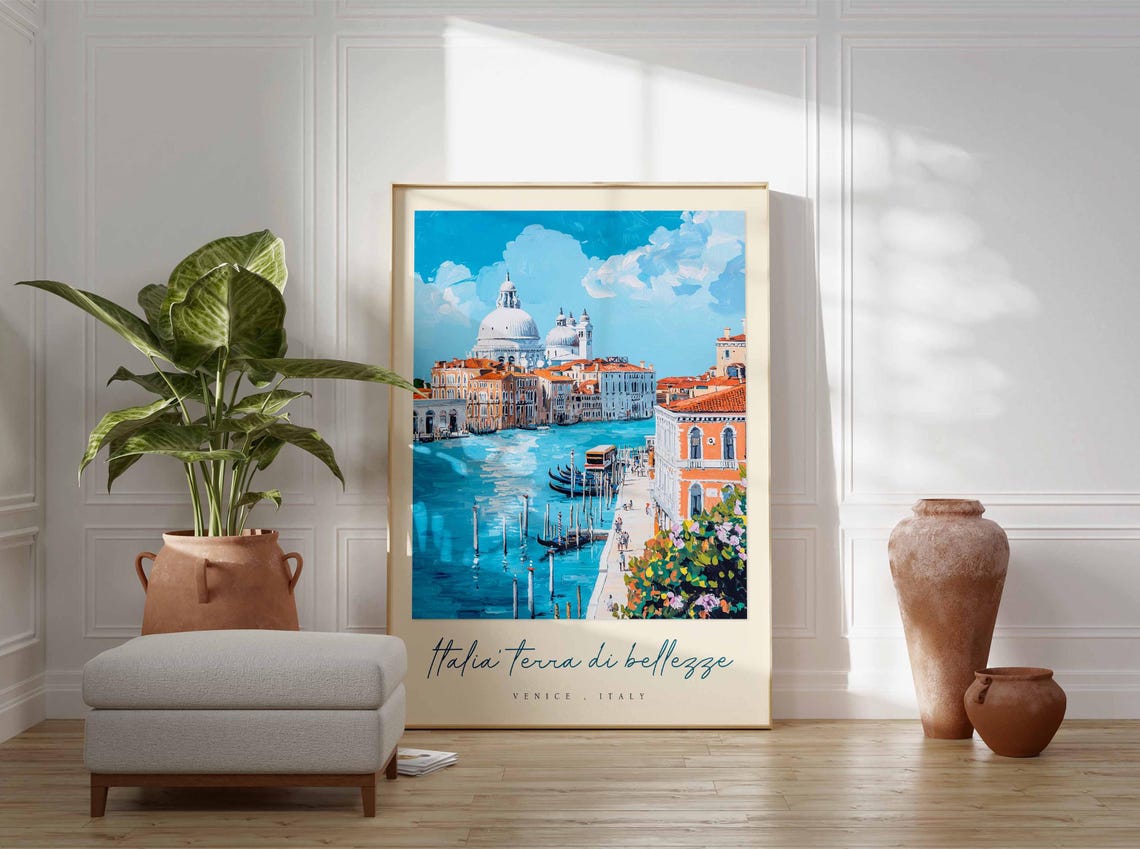 Venice Poster Italian Travel Print Venice Travel Art Venice Wall Art Italy Art Italy Travel Decor Italian Travel Gift - Image 3