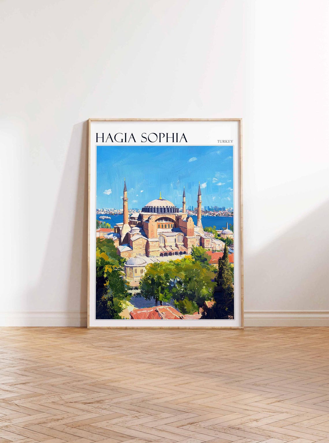 Hagia Sophia Distant Water View Historic Mosque Turkey Travel Poster - Image 3