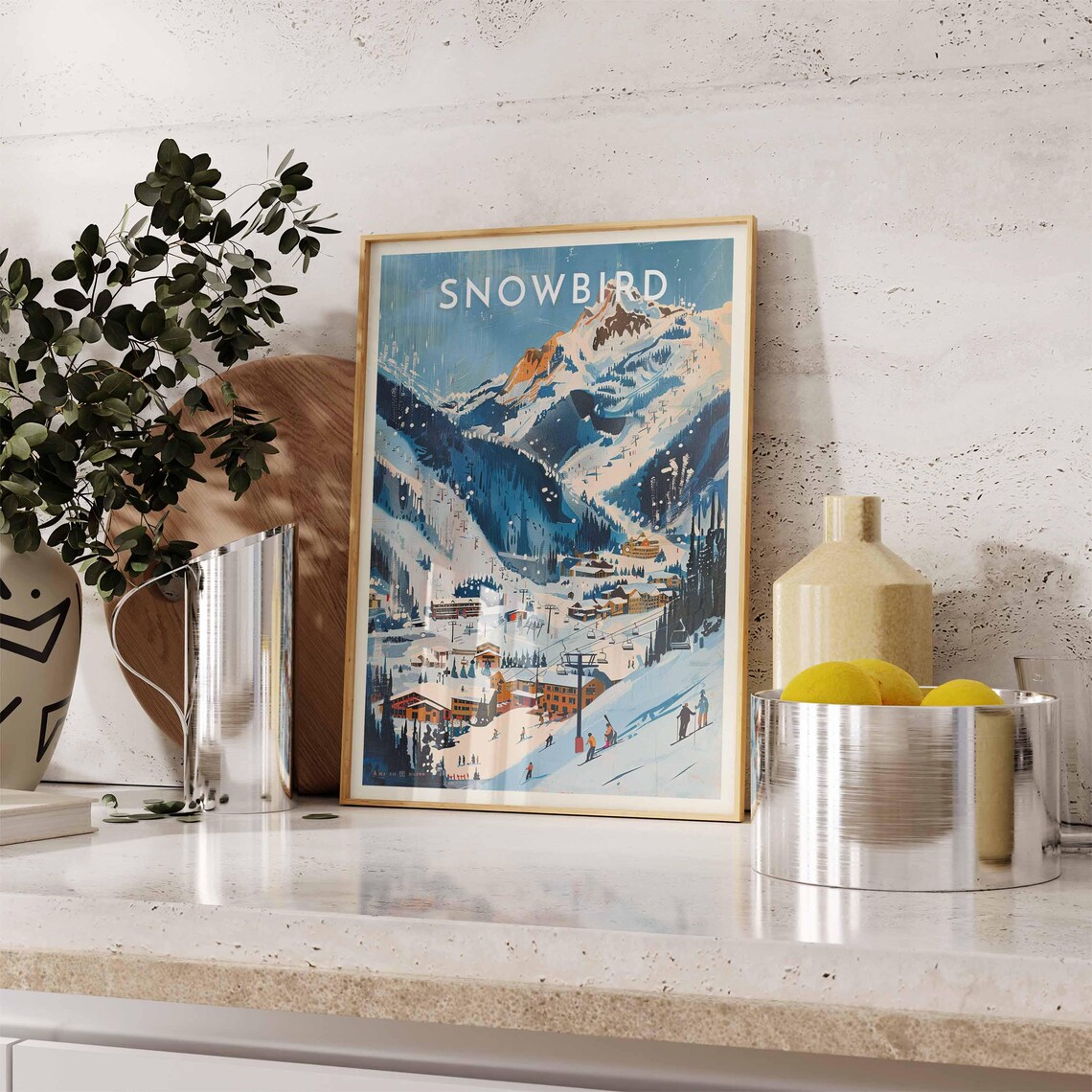 Snowbird Golden Sunset Over the Big Mountain Peaks Utah Poster - Image 2