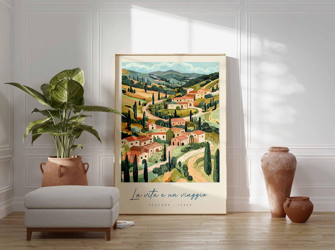 Tuscany Poster Italian Travel Print Tuscany Travel Art Tuscany Wall Art Italy Art Italy Travel Decor Italian Travel Gift - Image 3