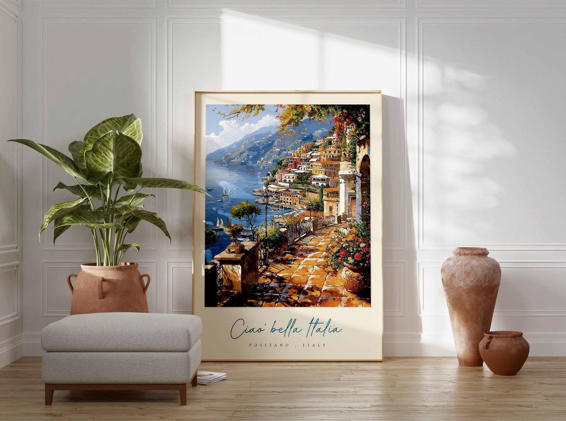 Positano Poster Italian Travel Print Positano Travel Art Positano Wall Art Italy Art Italy Travel Decor Italian Travel Gift - Image 3
