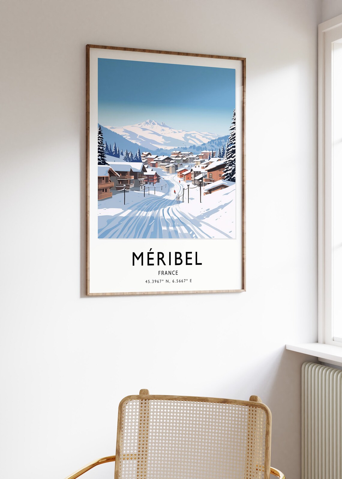 Meribel France Ski Resort Snowy Chalets Alpine Winter Photo Art Poster - Image 2