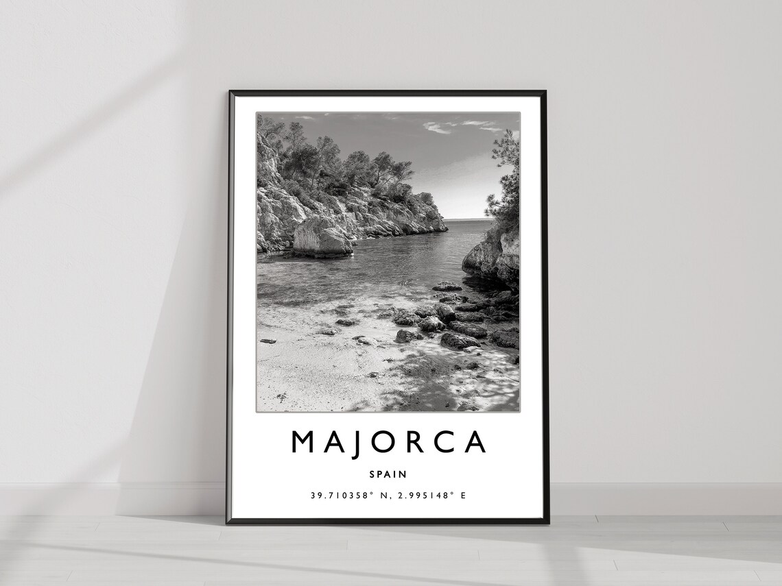Majorca Travel Poster, Black and White Spain Print - Image 2