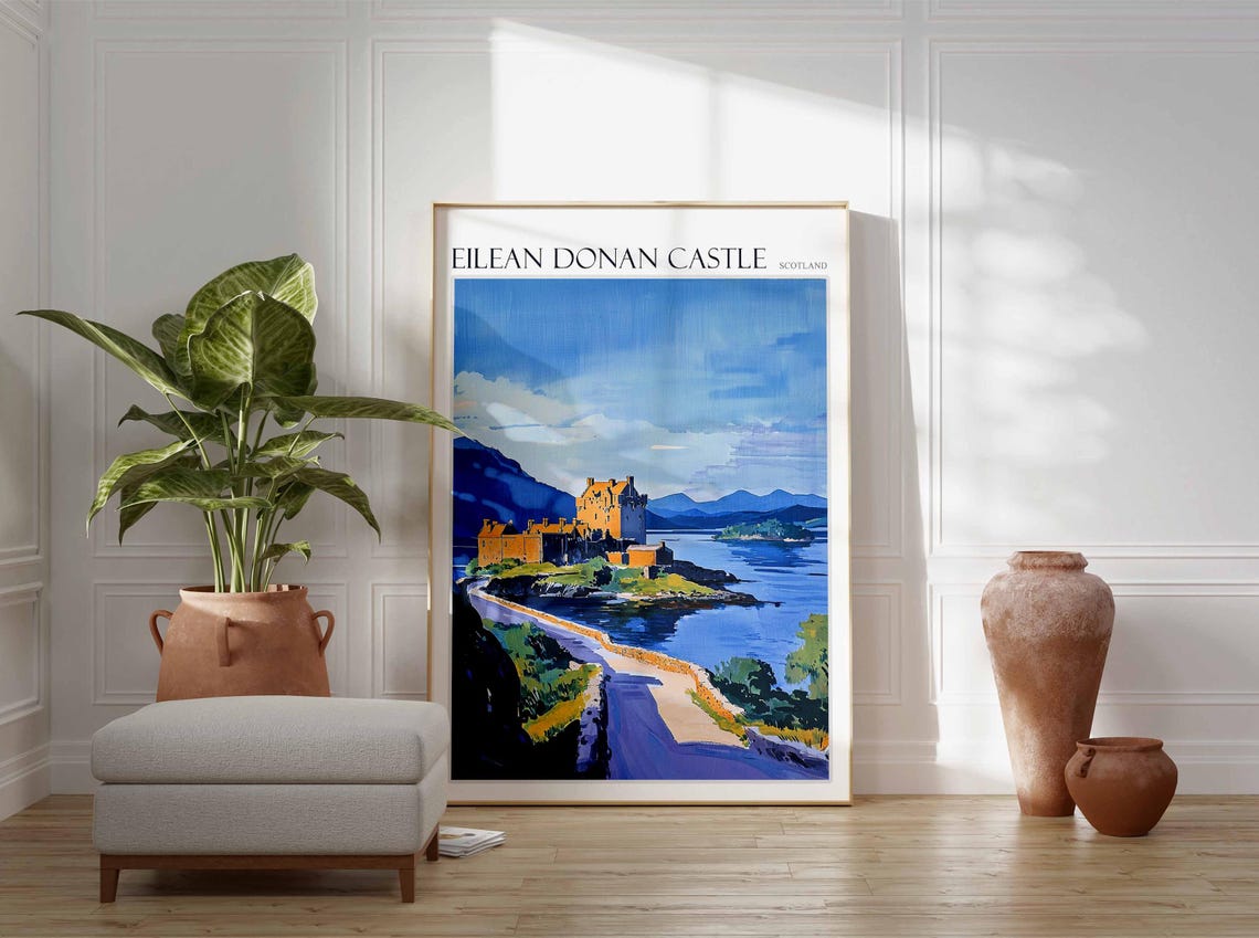 Eilean Donan Castle Scotland Highland Loch Illustration Travel Poster - Image 2