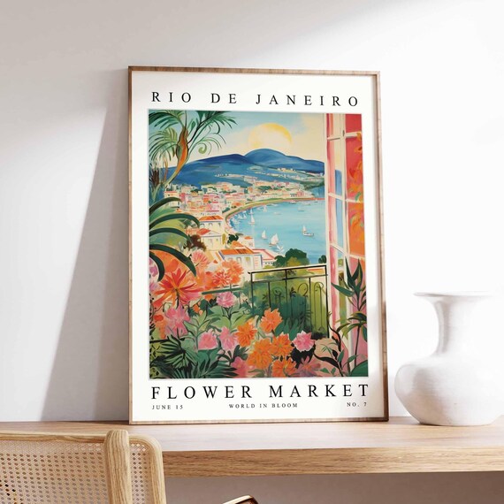 Rio De Janeiro Flower Market Poster Print Brazilian Floral Wall Art Decor Botanical Brazil