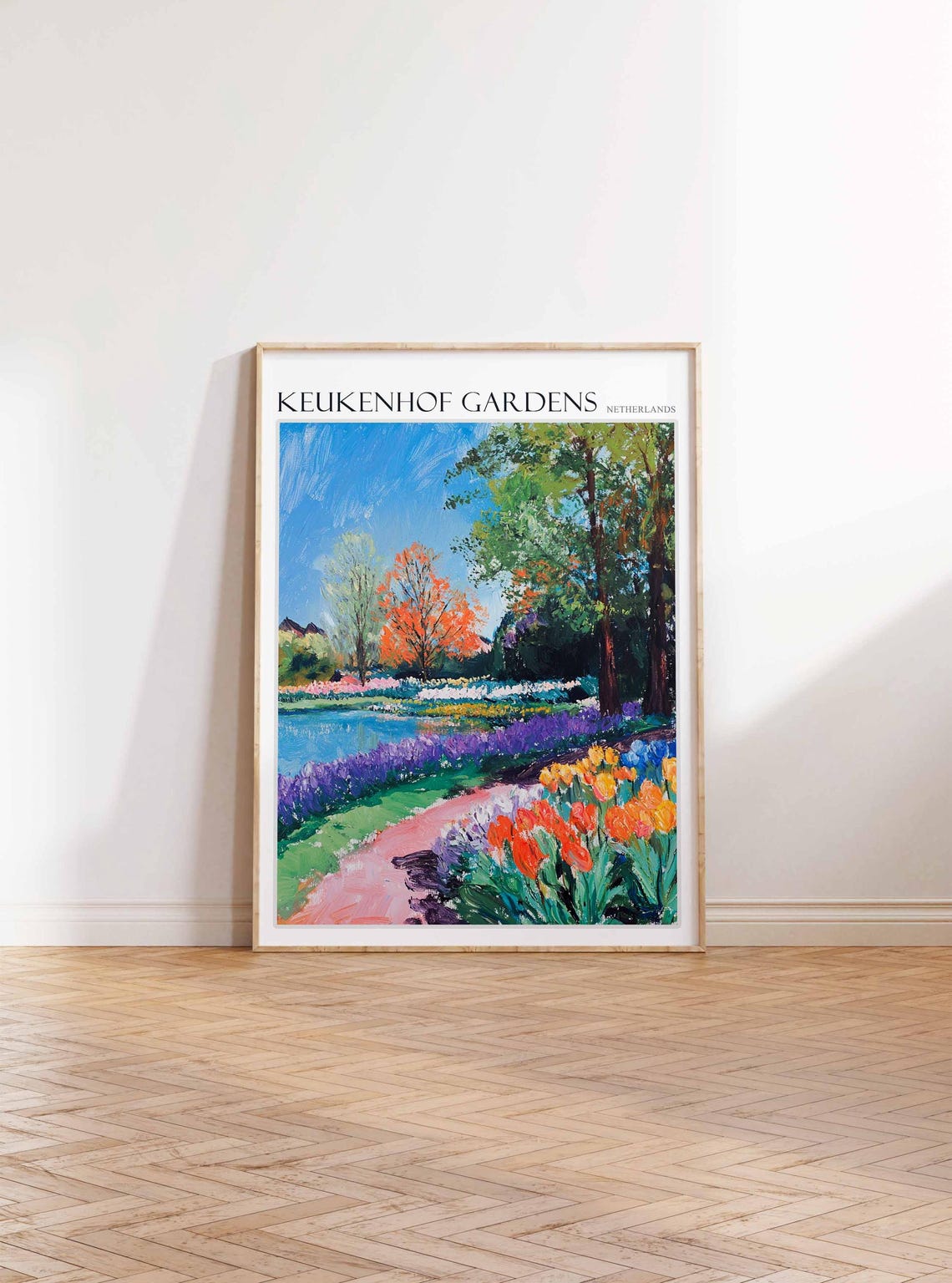 Keukenhof Gardens Poster Keukenhof Gardens Travel Print Netherlands Travel Poster Botanical Decor European Travel Print - Image 3
