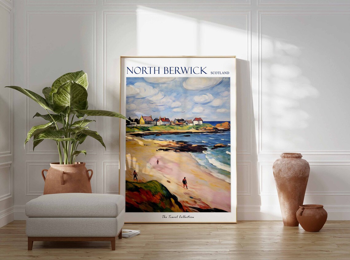 North Berwick Travel Poster, Scottish Coastal Decor - Image 3