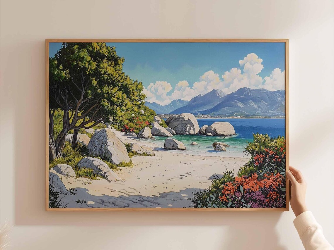 Boulders Beach South Africa Granite Boulders Turquoise Sea Cove Poster