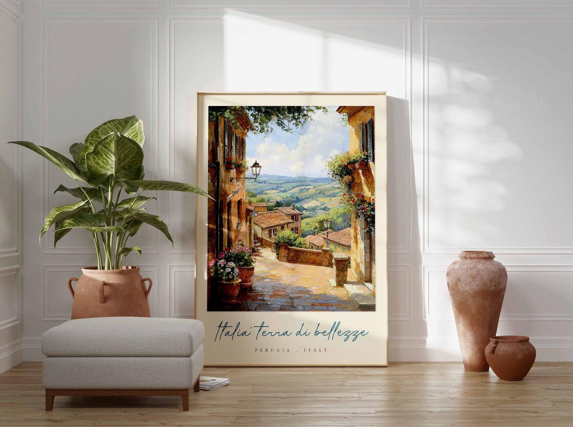 Perugia Poster Italian Travel Print Perugia Travel Art Perugia Wall Art Italy Art Italy Travel Decor Italian Travel Gift - Image 3