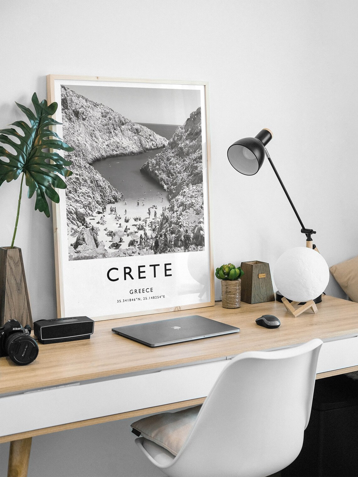 Crete Travel Poster, Black and White Photography - Image 3