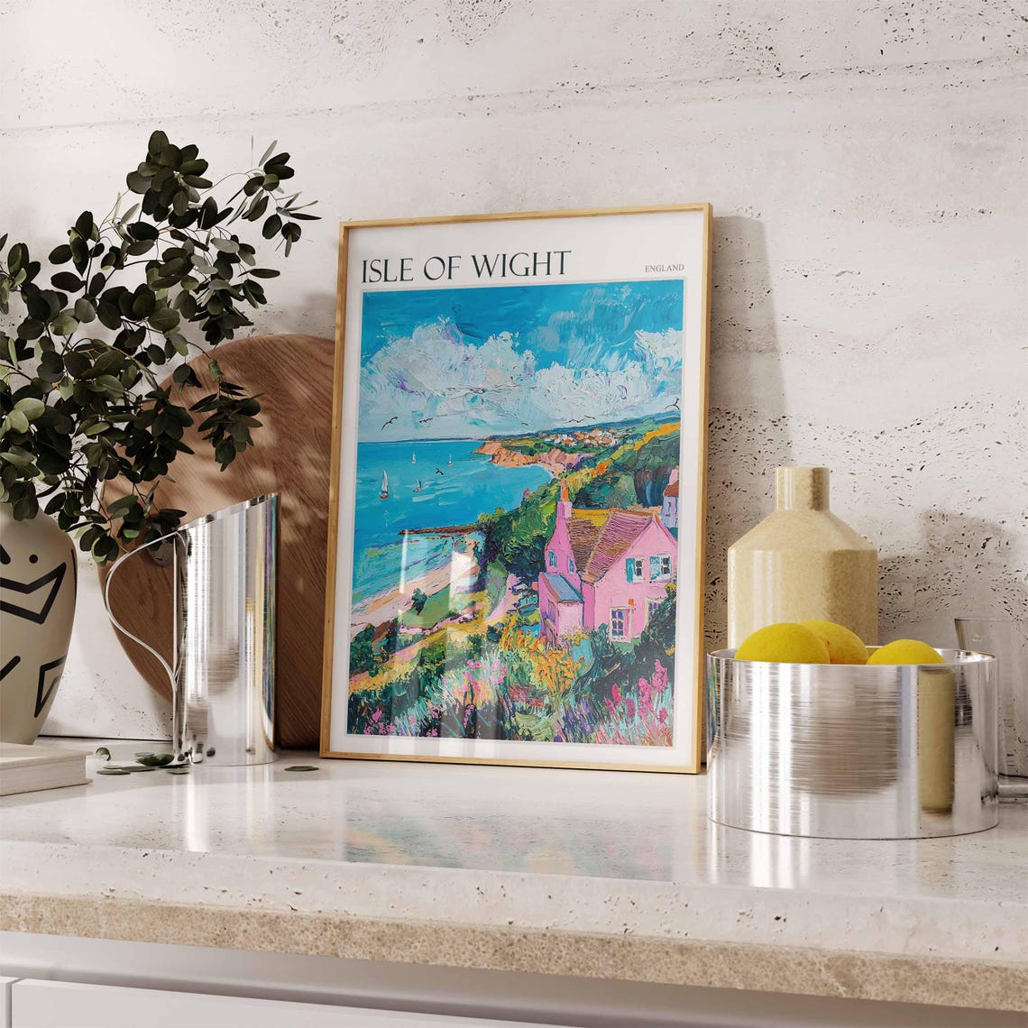 Isle Of Wight Poster Uk Travel Poster Coastal Wall Art British Decor Uk Home Decor Isle Of Wight Travel Print Island Poster Uk Decor - Image 2