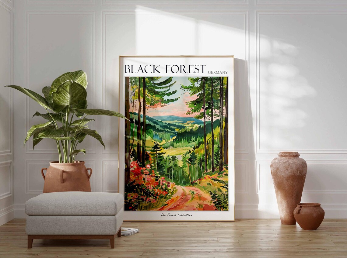 Black Forest Germany Travel Poster, Mountain Landscape - Image 3