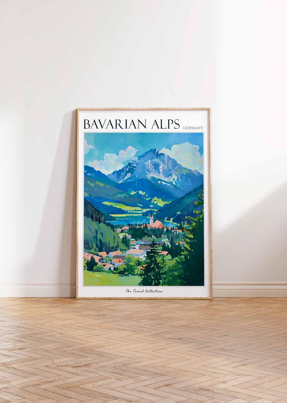 Bavarian Alps Germany Mountain Village Lake Travel Collection Poster - Image 2