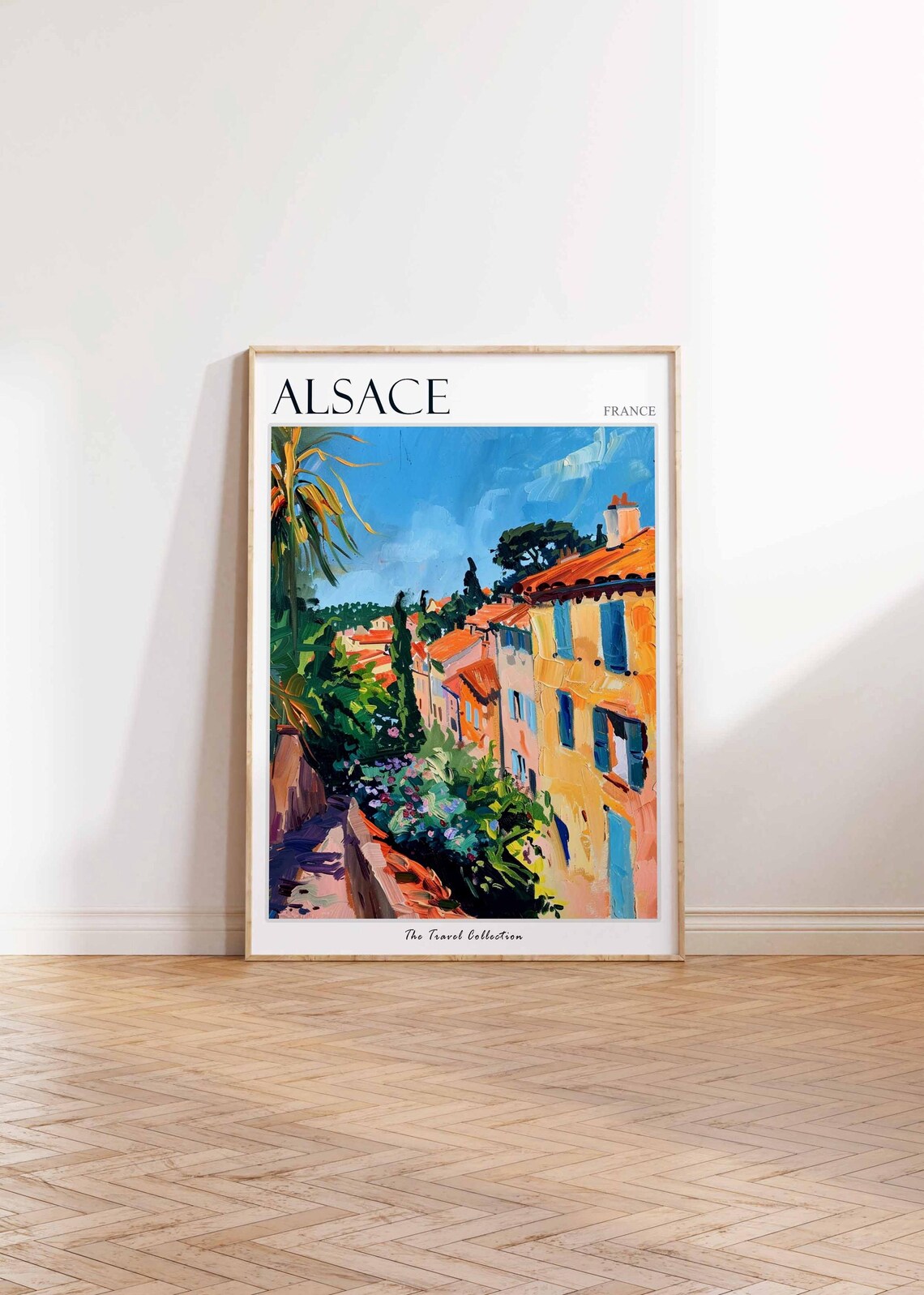 Alsace France Sunlit Village Rooftops Summer Flower Garden Poster - Image 2