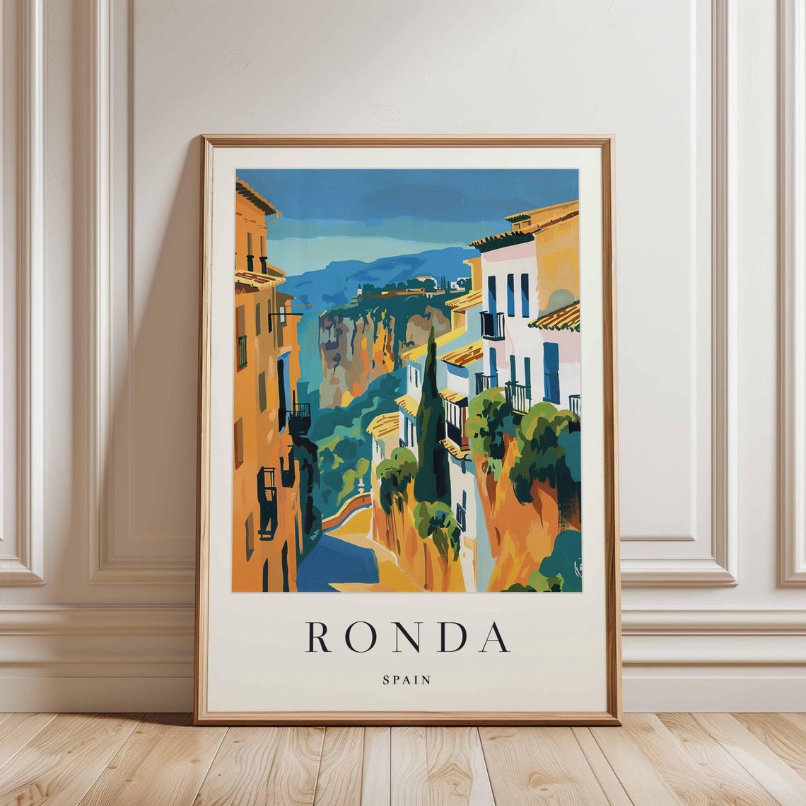 Ronda Spain Vibrant Cliffside Old Town Gorge View Art Poster - Image 3