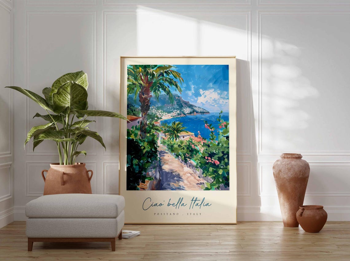 Positano Poster Italian Travel Print Positano Travel Art Positano Wall Art Italy Art Italy Travel Decor Italian Travel Gift - Image 3