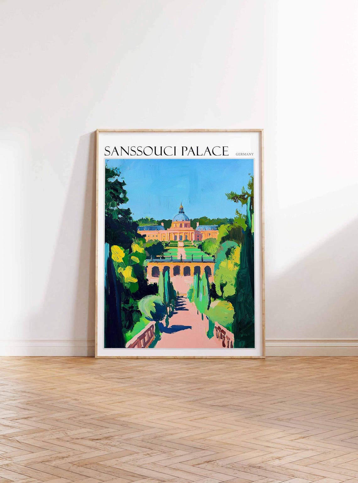 Sanssouci Palace Poster Sanssouci Palace Travel Print German Travel Poster German City Art Travel Poster Travel Wall Art German Gift - Image 2