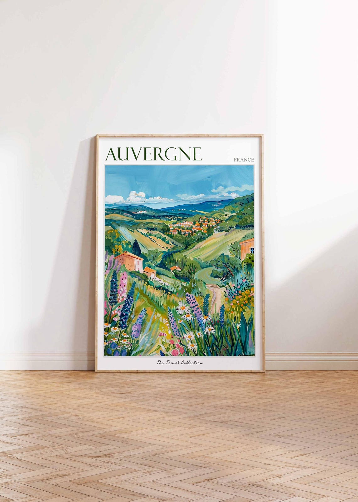Auvergne Poster France Travel Print French Decor Europe Travel Poster European Wall Art Auvergne Gift Auvergne Travel Poster - Image 2