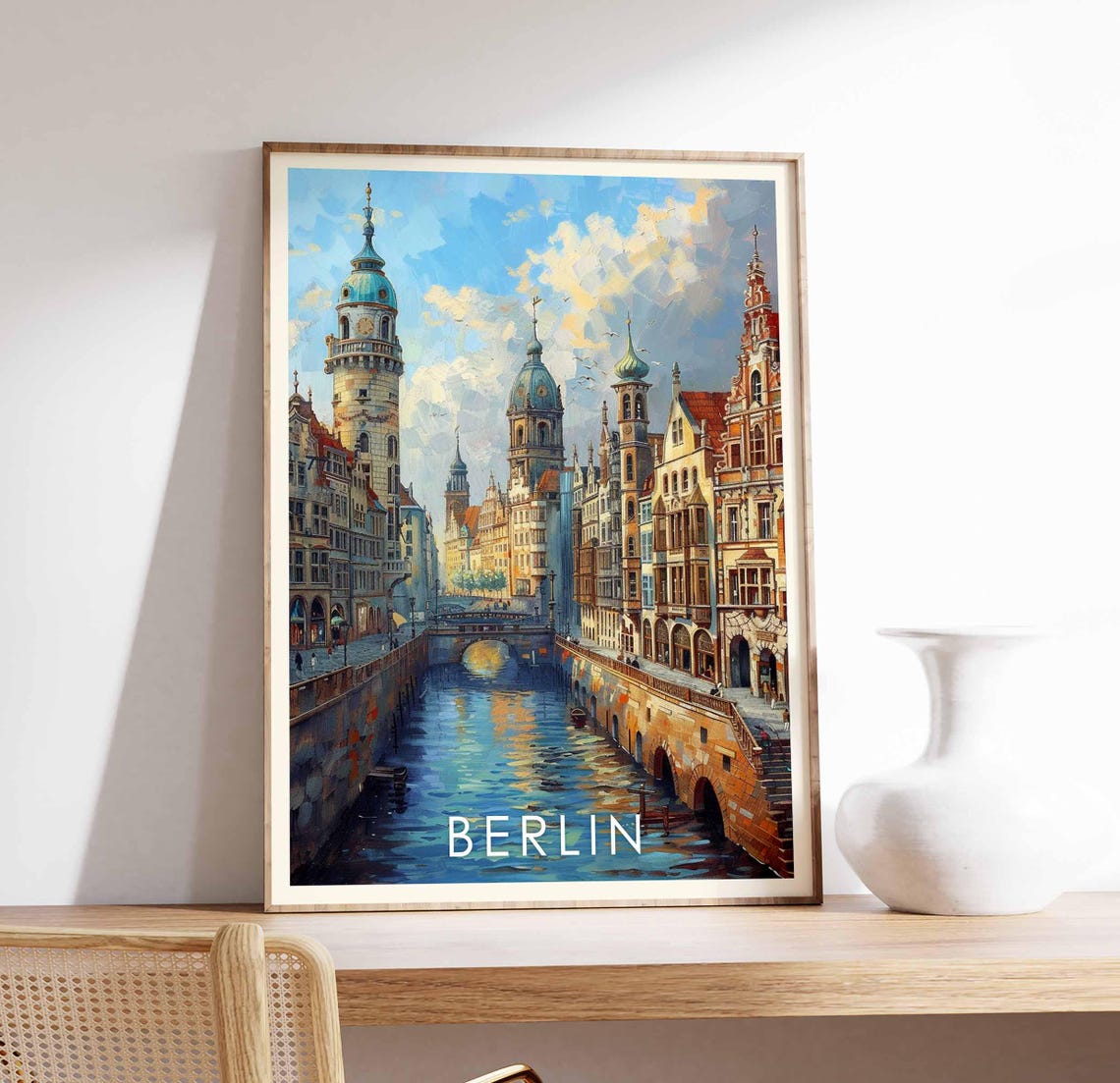Berlin Old Town Canal Historic Architecture Daytime View Poster
