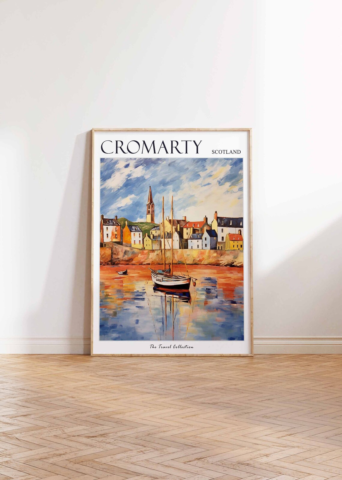 Cromarty Scotland Harbor Sailboats Church Spire Travel Poster - Image 2