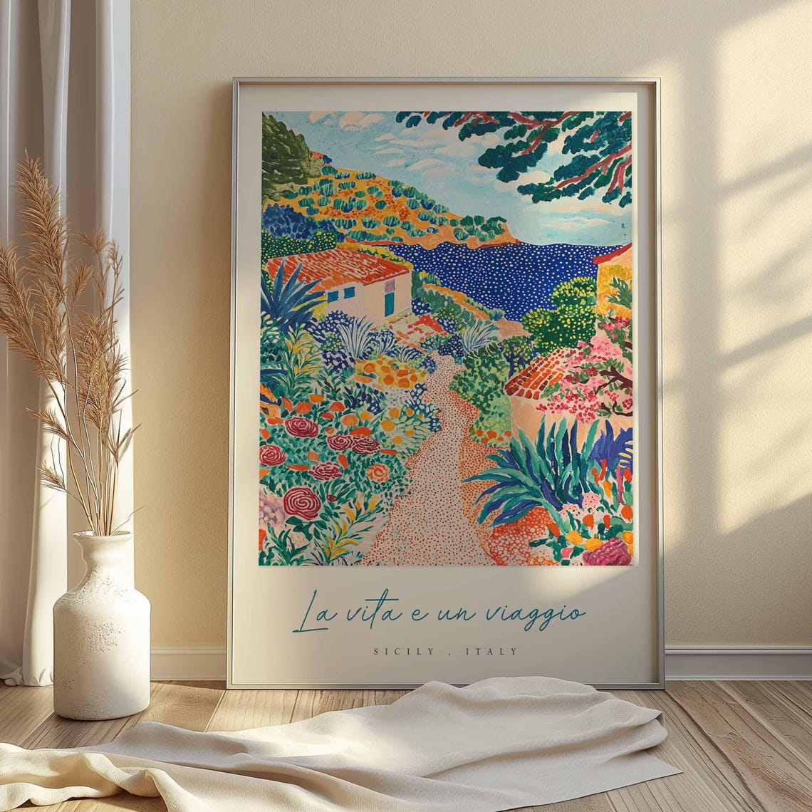 Sicily Poster Italian Travel Print Sicily Travel Art Sicily Wall Art Italy Art Italy Travel Decor Italian Travel Gift - Image 2