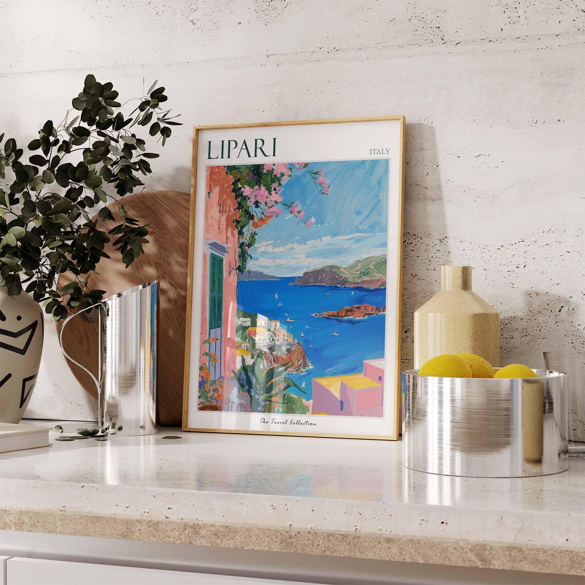 Lipari Poster Lipari Travel Print Italy Wall Art Italian Travel Print Italian Decor Italian Gift Lipari Wall Art - Image 2
