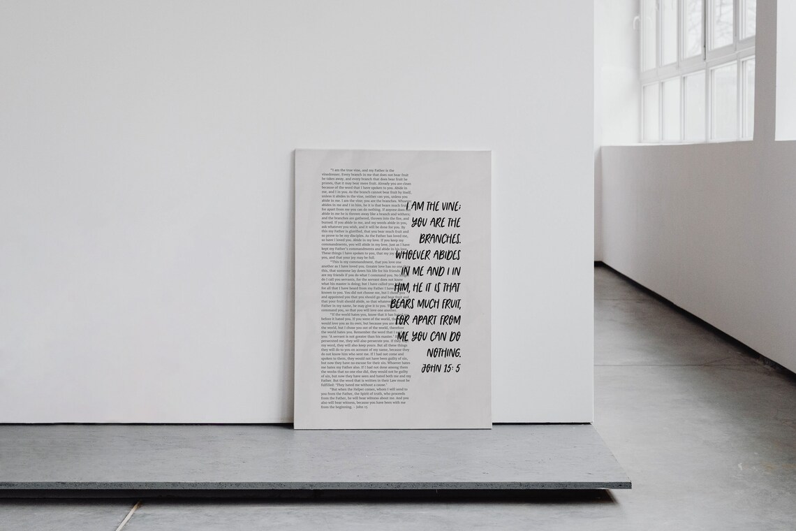 John 15 Scripture Art Print, Christian Faith Wall Art - Image 3