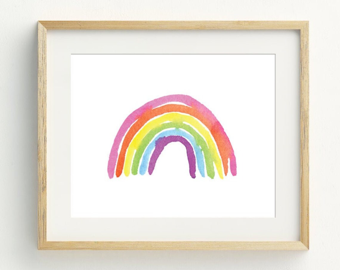 Rainbow Art Print, Girls Room Nursery Decor