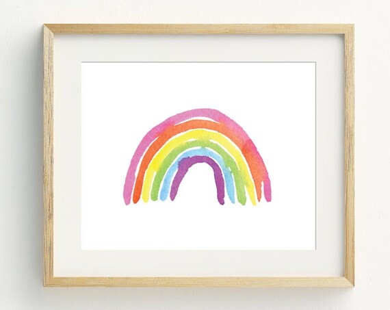 Rainbow Art Print, Girls Room Nursery Decor